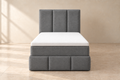 Boxspring Bari | Grijs met 8 cm topper (Eenpersoons)