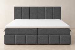 Boxspring Bari | Gris avec surmatelas de 8 cm