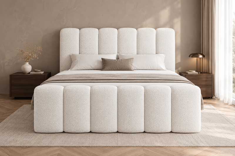 Boxspring Milano | Blanc avec surmatelas en mousse confort