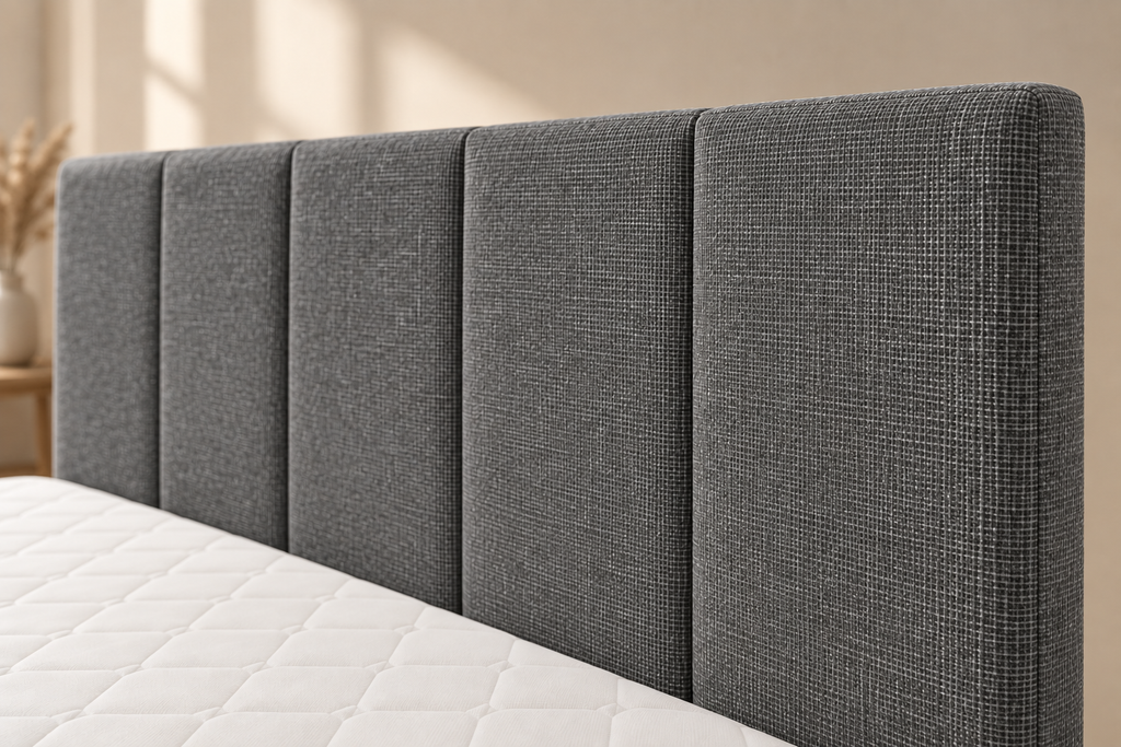 Boxspring Bari | Gris avec surmatelas de 8 cm