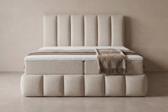 Boxspring Bari | Beige met 8 cm Topper