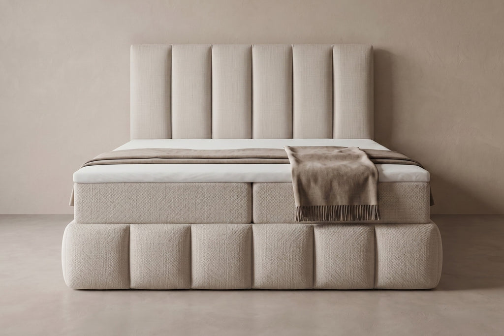 Boxspring Bari | Beige met 8 cm Topper