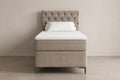 Boxspring Carrara | Taupe met 8 cm Topper (Une personne)