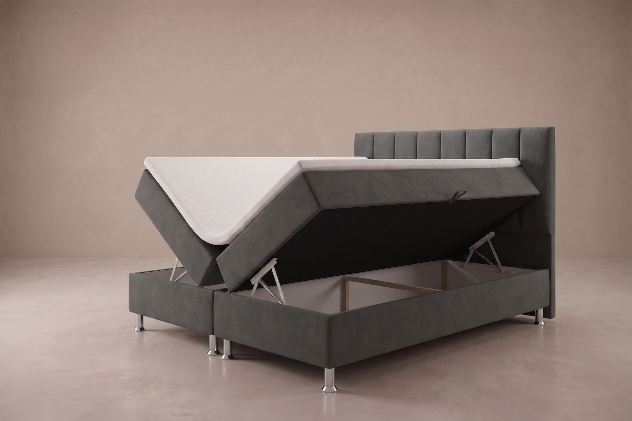 Boxspring Enna | Antraciet met 8 cm Topper