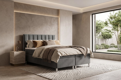 Boxspring Enna | Antraciet met 8 cm Topper