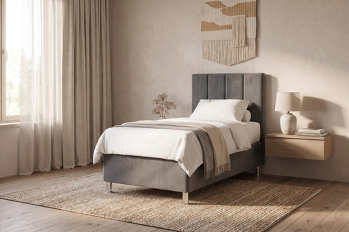 Boxspring Enna | Antraciet met 8 cm Topper (Une personne)