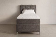 Boxspring Lodi | Gris met 8 cm Topper (Une personne)
