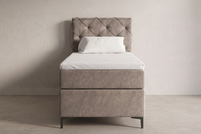 Boxspring Lodi | Taupe met 8 cm Topper (Une personne)