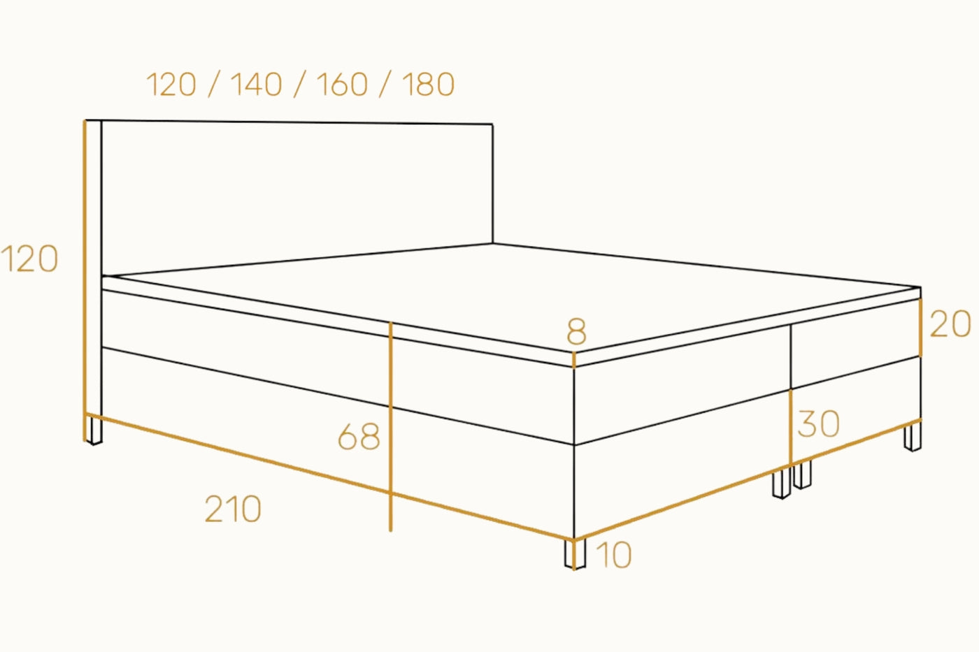 Canapé d'angle Pisa | Bleue Dimensions drawing