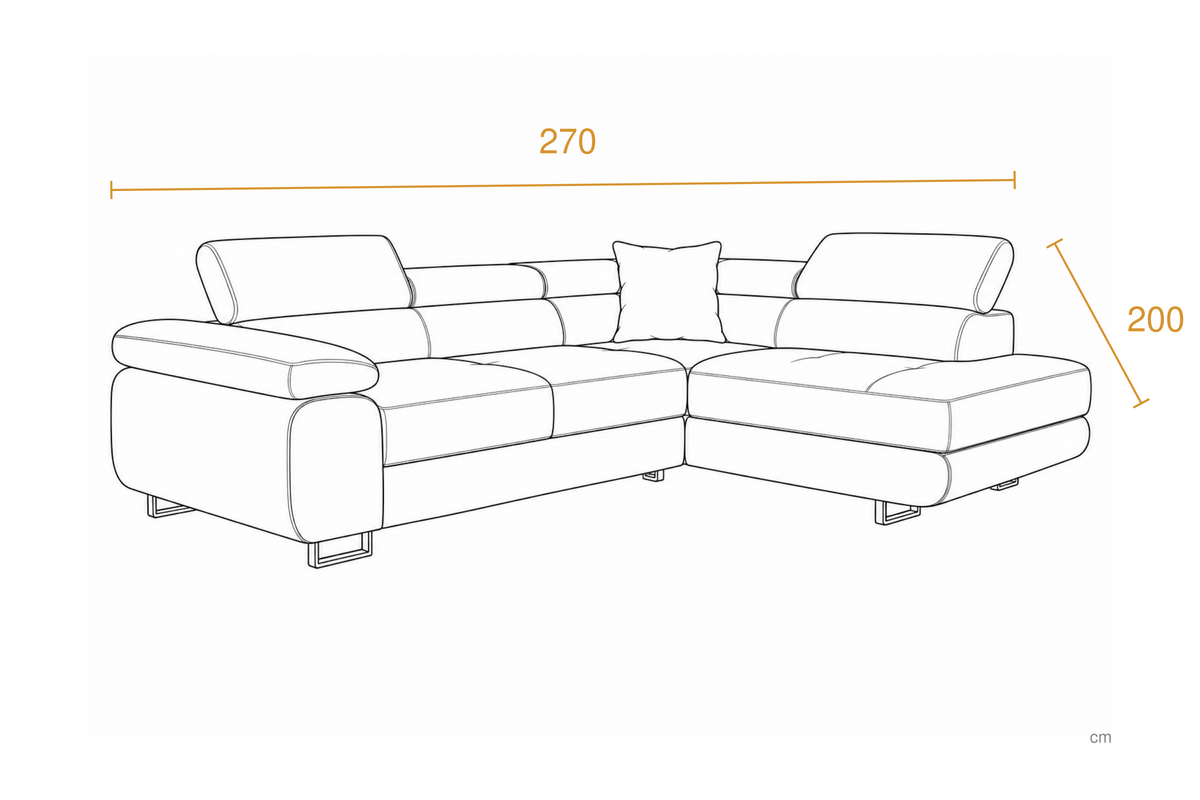 Canapé d'angle Savona | Beige Dimensions drawing