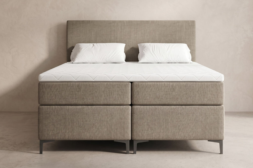 Boxspring Matera | Beige met 8 cm Topper