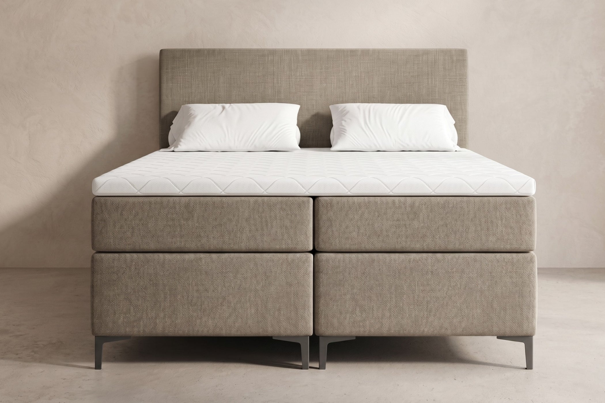 Boxspring Matera | Beige met 8 cm Topper