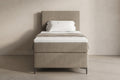 Boxspring Matera | Beige met 8 cm Topper (Une personne)