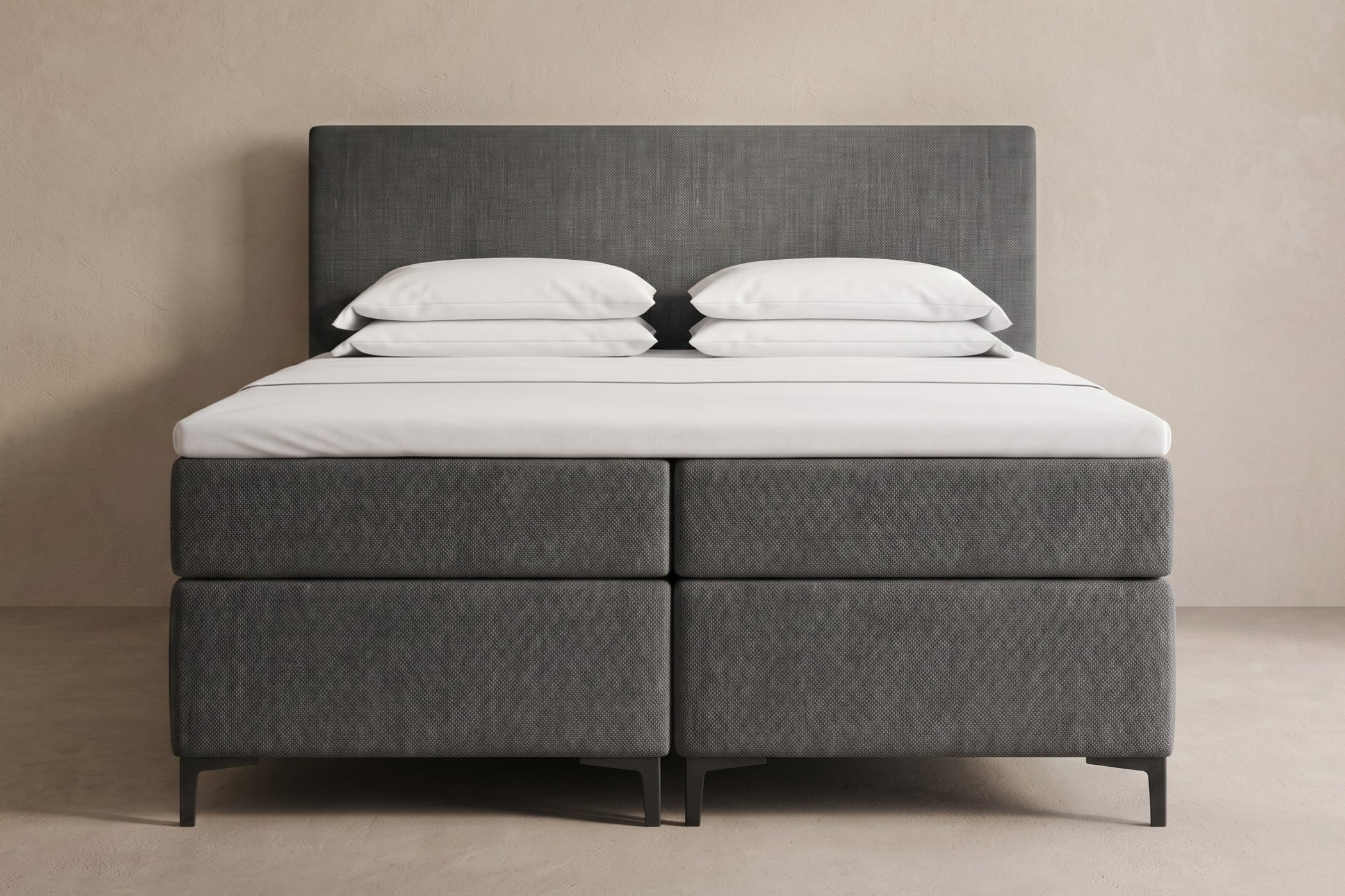 Boxspring Matera | Gris met 8 cm Topper