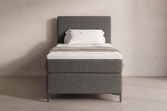 Boxspring Matera | Gris met 8 cm Topper (Une personne)