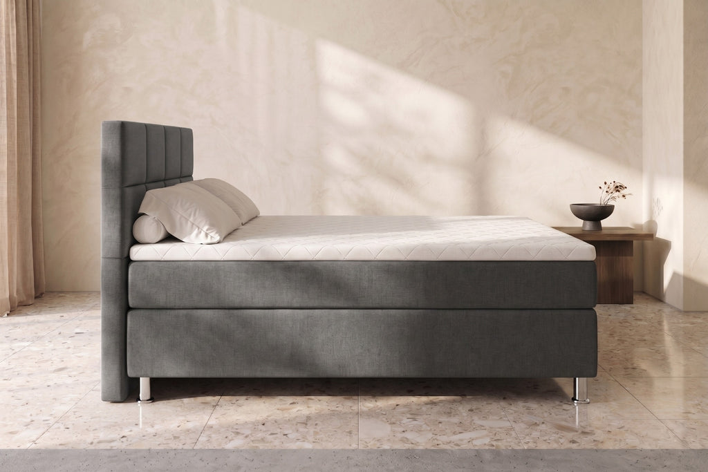 Boxspring Pavia | Antraciet met 8 cm Topper