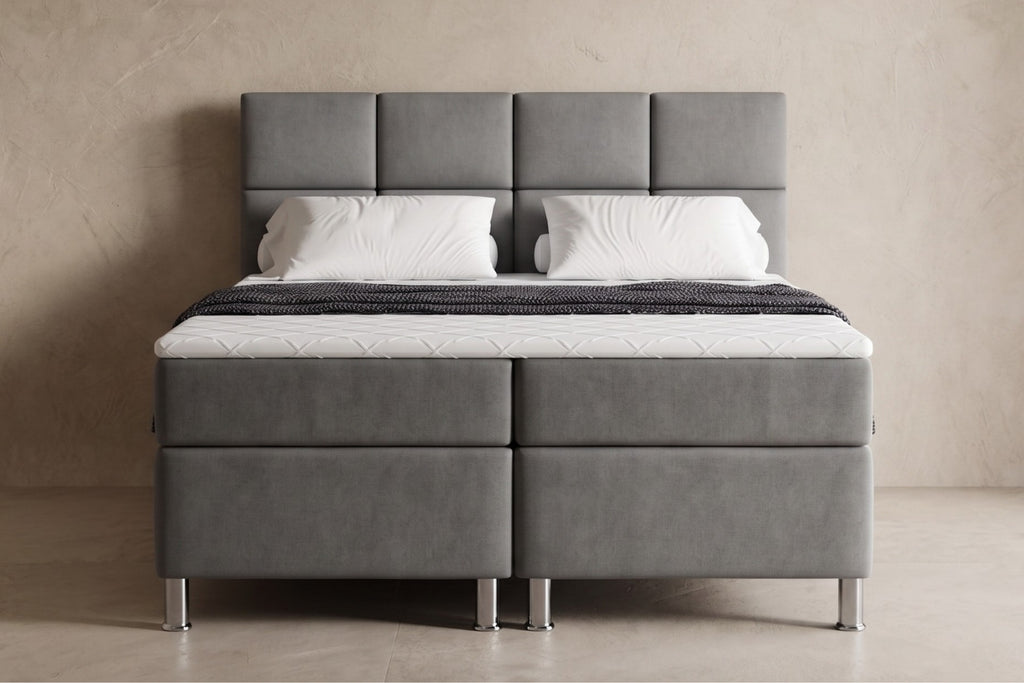 Boxspring Pavia | Antraciet met 8 cm Topper