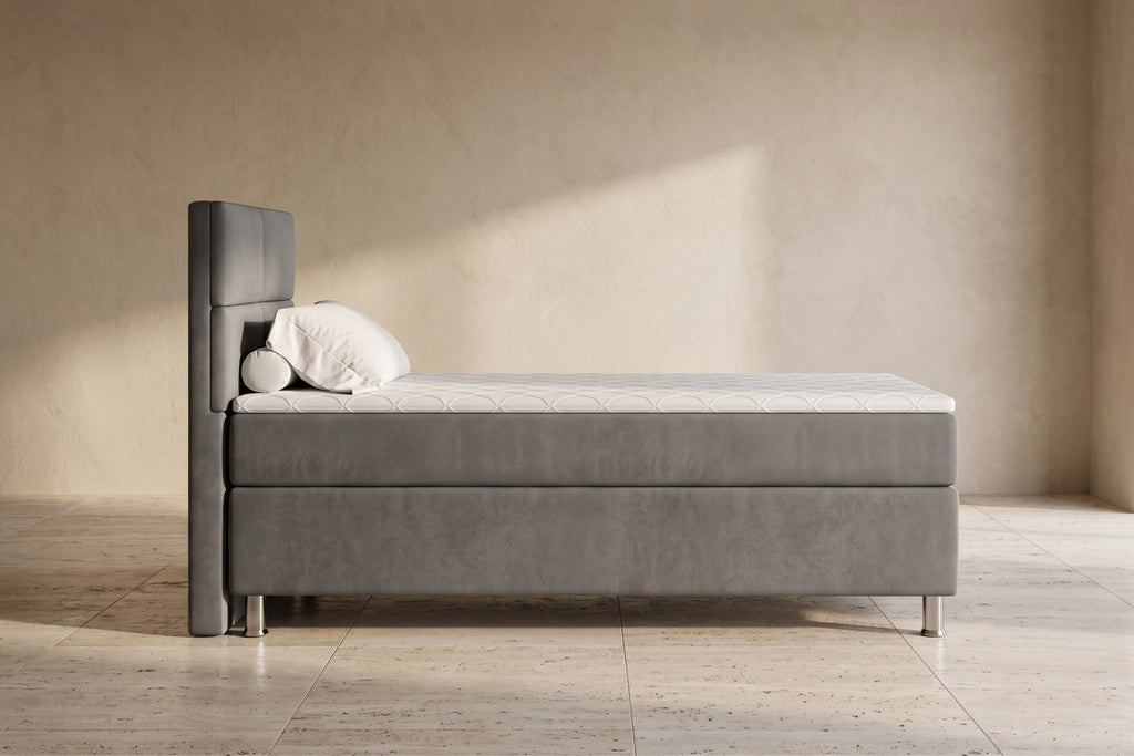Boxspring Pavia | Antraciet met 8 cm Topper (Une personne)