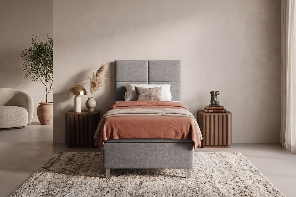 Boxspring Pavia | Antraciet met 8 cm Topper (Une personne)