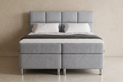 Boxspring Pavia | Gris met 8 cm Topper