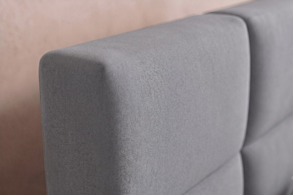 Boxspring Pavia | Gris met 8 cm Topper (Une personne)