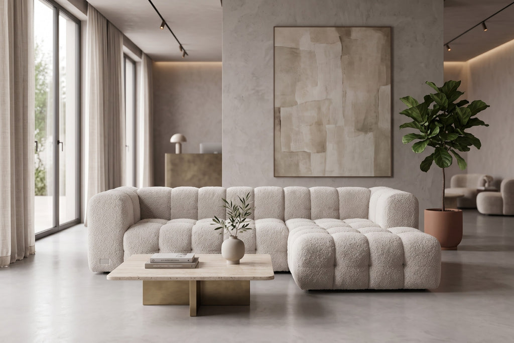 Canapé d'angle Avec Méridienne Urbino | Beige