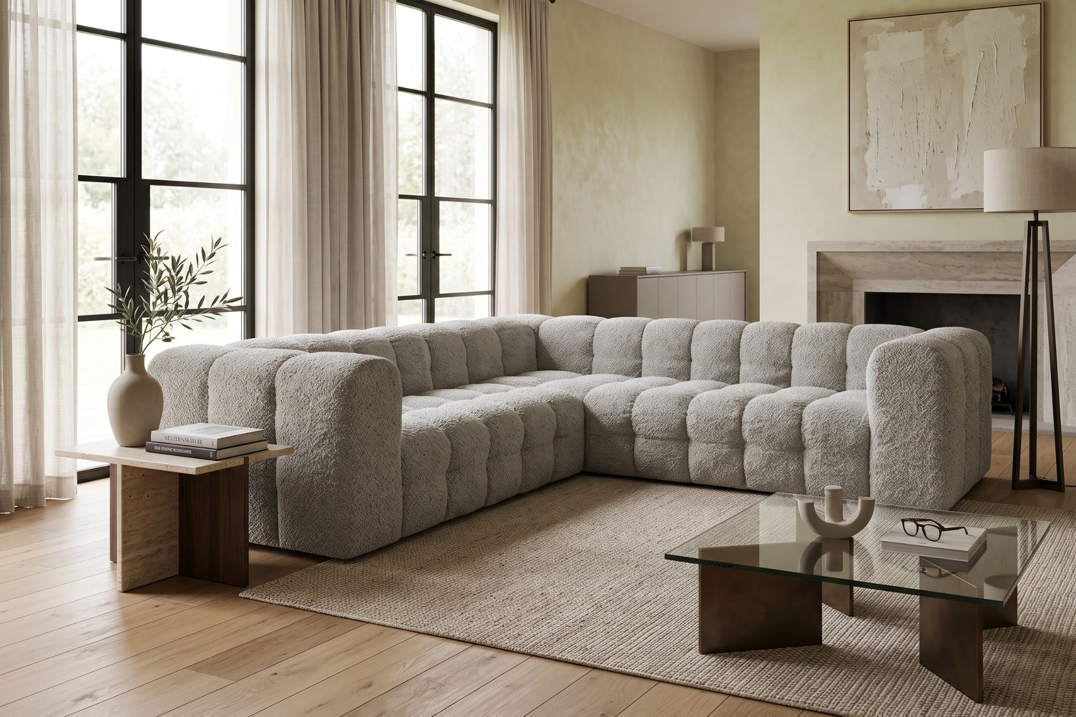 Canapé d'angle Classique Urbino | Beige